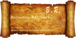 Belovics Róbert névjegykártya